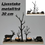 Ljusstake metall-trä