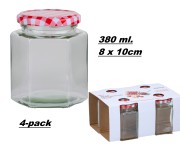 Glasburk m. lock 380 ml. 4-pack